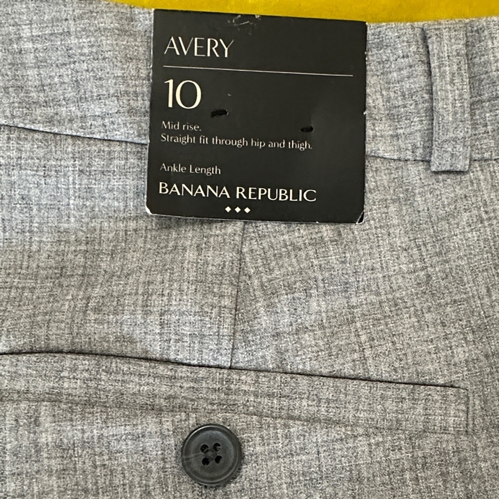 Banana Republic Avery Light Gray Ankle Trousers NWT Sz 10 - Picture 2 of 8